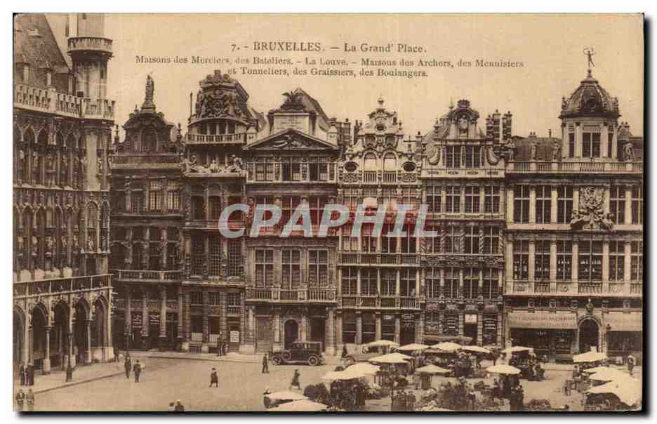CPA Bruxelles Le Grand Place Maisons des Merciers des bateliers La Louve Maisons des archers