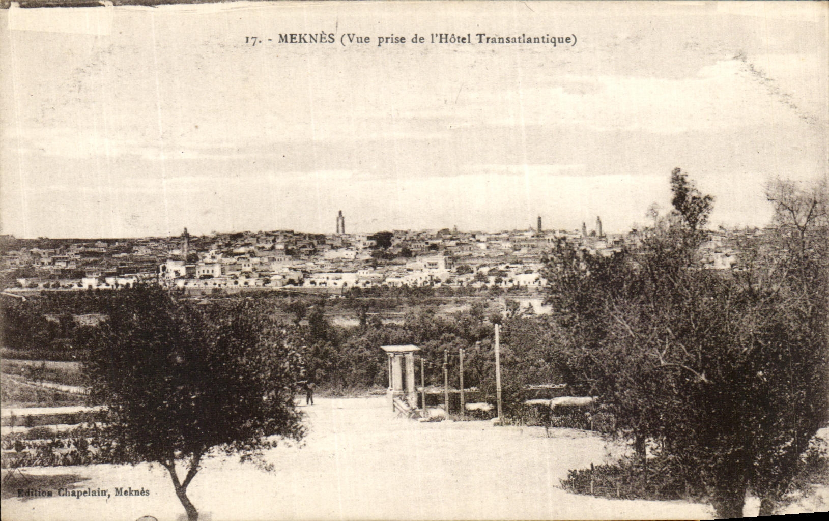 CPA Meknes Vue prise de l hotel transatlantique