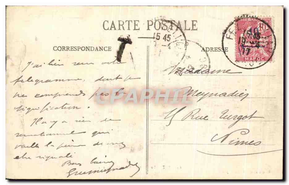 CPA Fez Le pont de Bab Sidi Bouyla — Rückseite