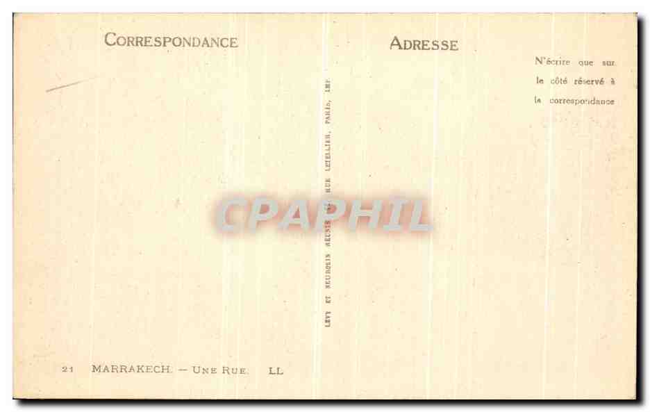 CPA Marrakech Une Rue Femme et enfants — Rückseite