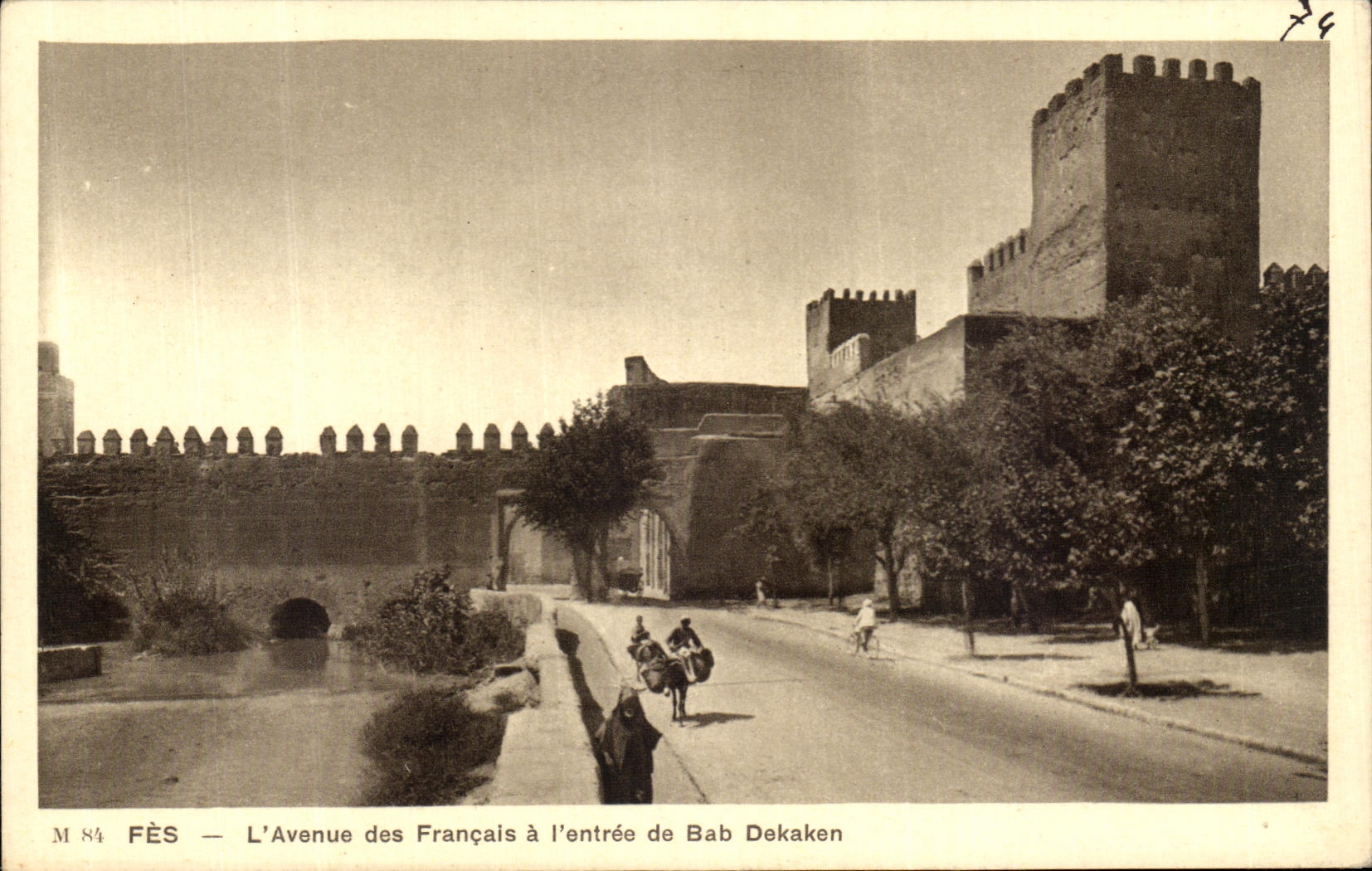 CPA Fes L avenue des Francais a l entree de bab dekaken 