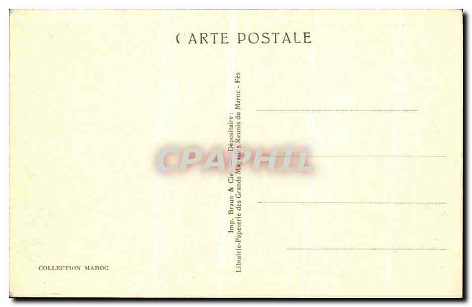 CPA Fes L avenue des Francais a l entree de bab dekaken  — Rückseite