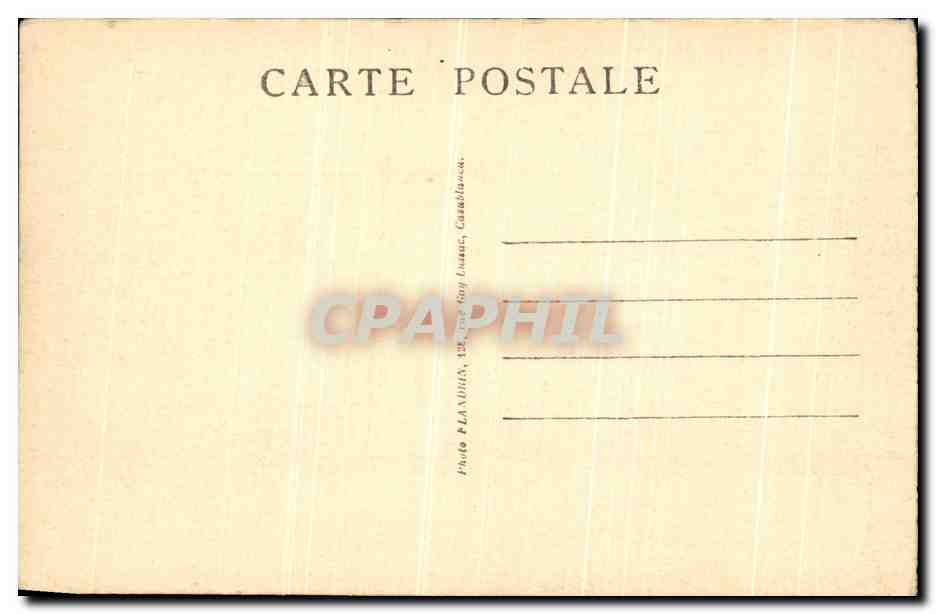 CPA Casablanca La rue de Horloge Clok Street  — Verso