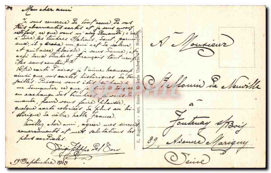 CPA Napoli L eruzione del Vesuvio Volcan — Rückseite