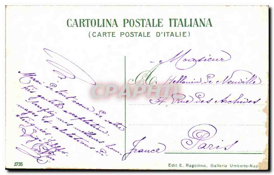 CPA Napoli Il Vesuvio in Eruzione Le Piccole Lave Volcan — Rückseite