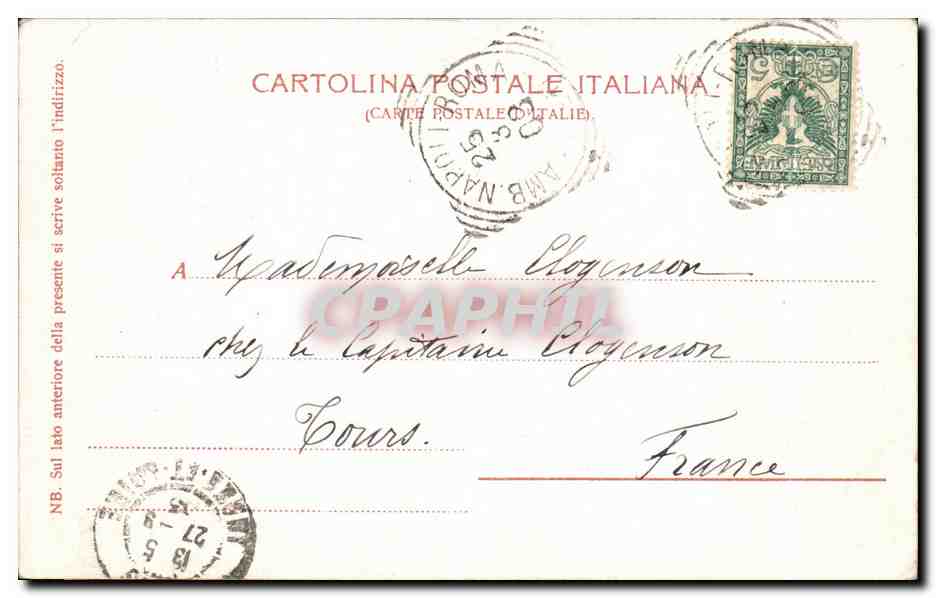 CPA Vesuvio in Eruzione — Rückseite