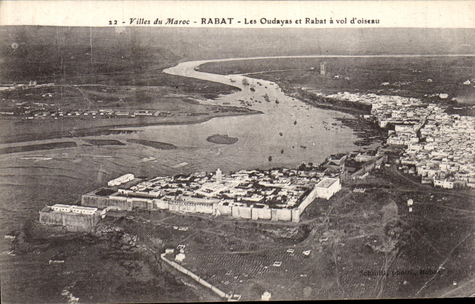 CPA Villes du Maroc Rabat Les Oudasyas et Rabat a Vol d Oiseau 