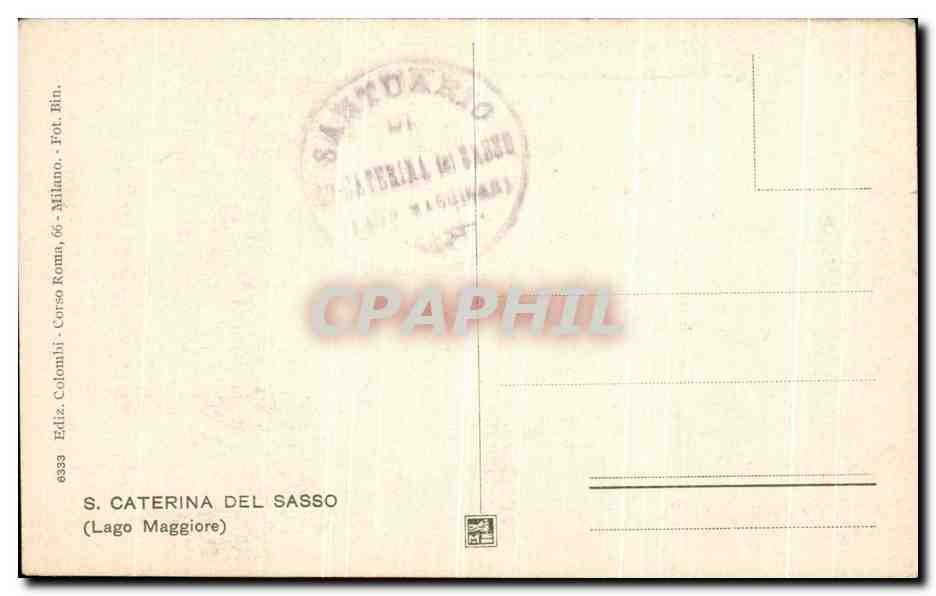 CPA S Caterina Del Sasso Lago Maggiore  — Rückseite