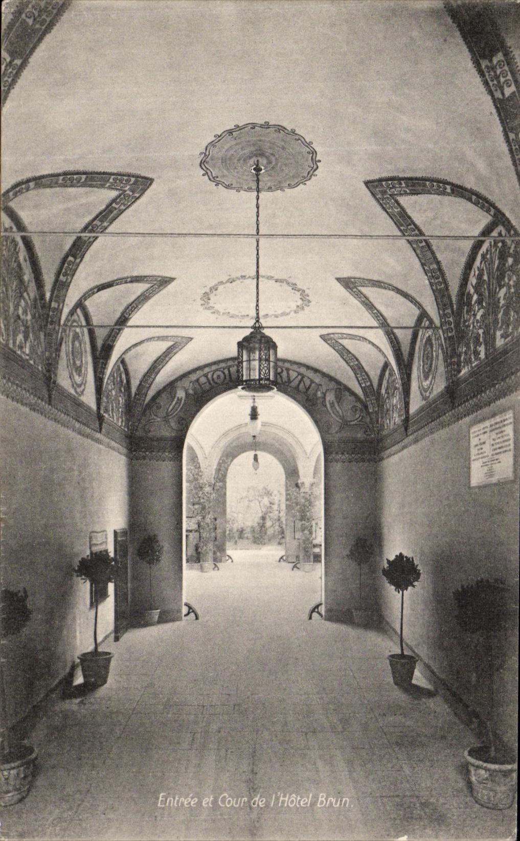 CPA Bologna Hotel Brun Entree et cour 