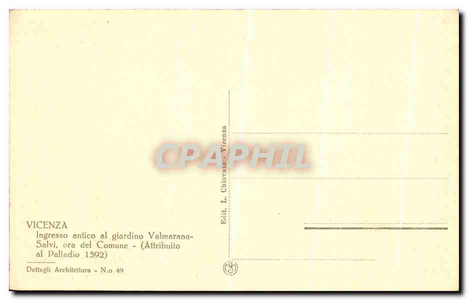 CPA Vicenza Interresso anlica al glaredino Valerasao  — Rückseite