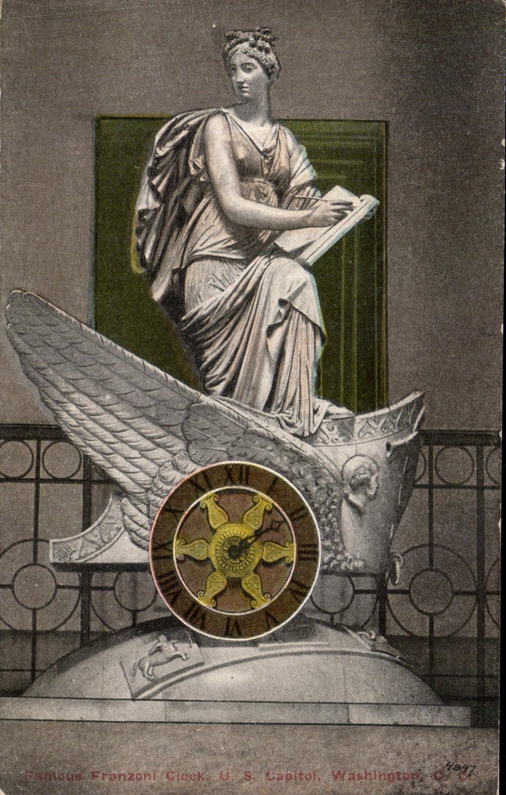 CPA Famous Franzoni Clock U S Capital Washington D C 
