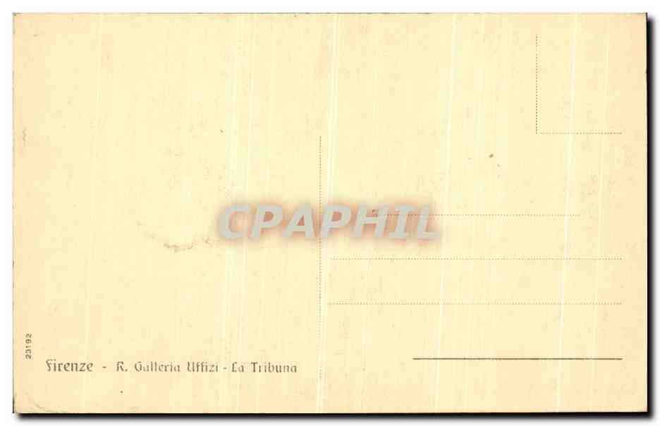 CPA Firenze R Galleria Uffizi La Tribuna — Rückseite