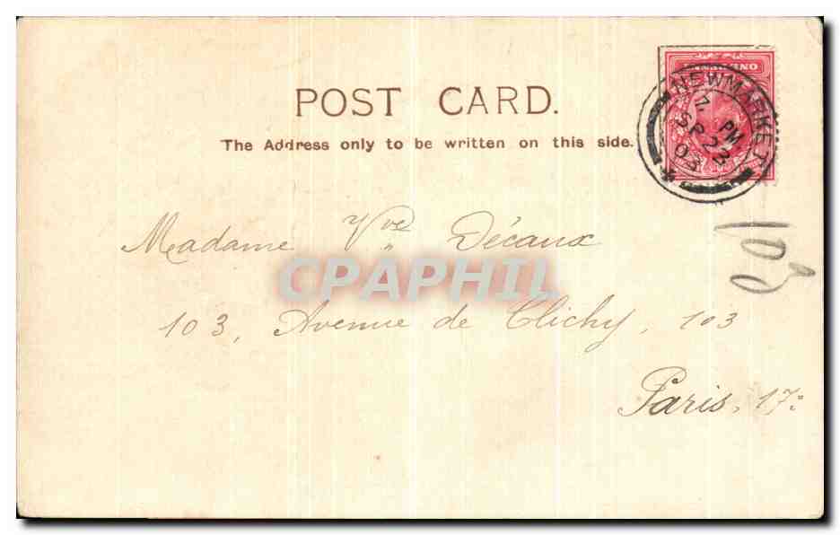 CPA High Street And Terrace Newmarket — Rückseite
