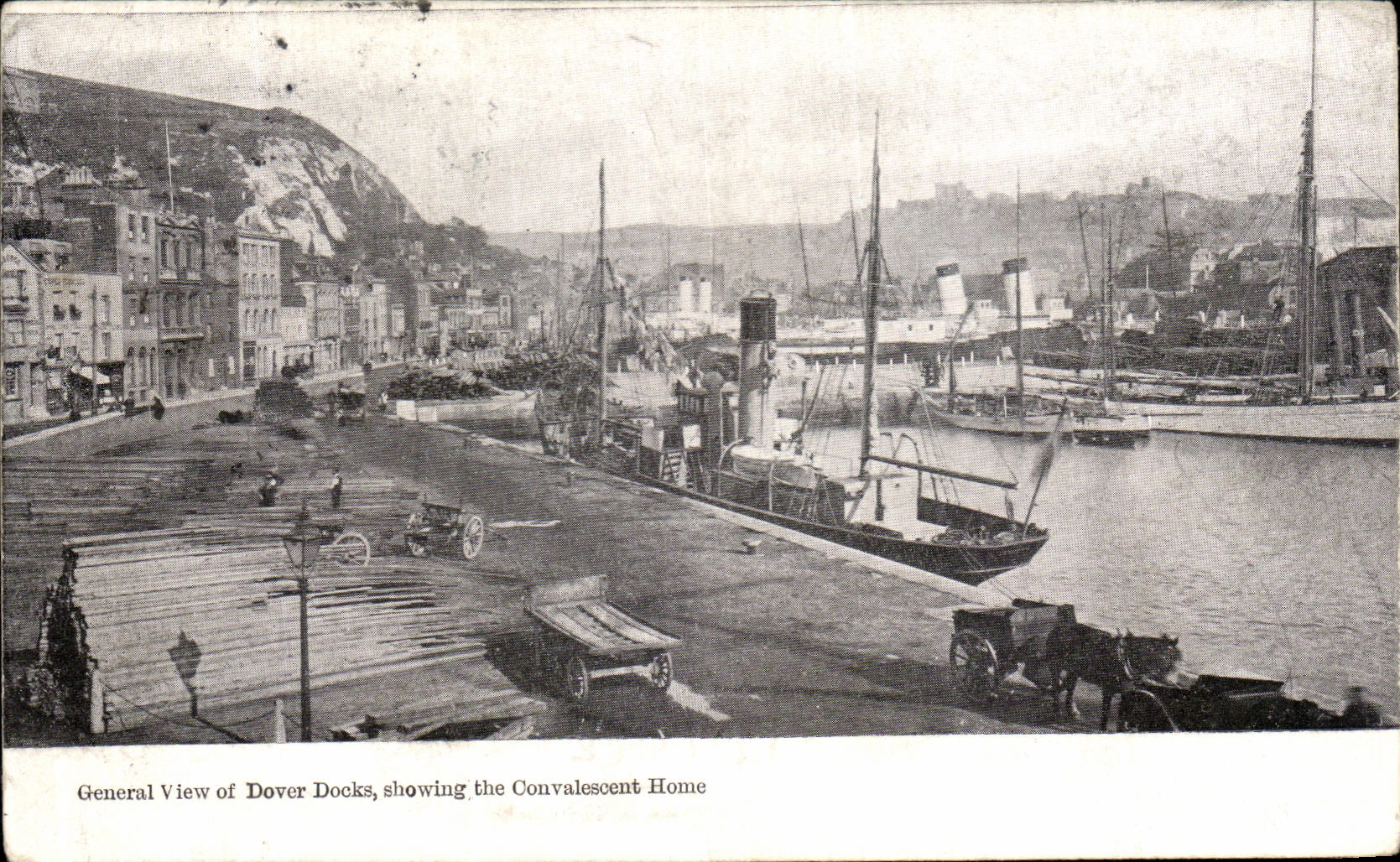 CPA General View of Dover Docks Showing the Convalescent Home Bateaux