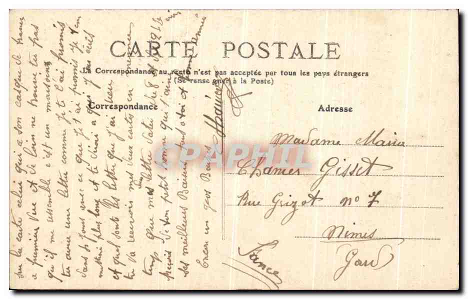 CPA Souvenir de Piante edit Saigon Mytho Indochine Vietnam — Rückseite