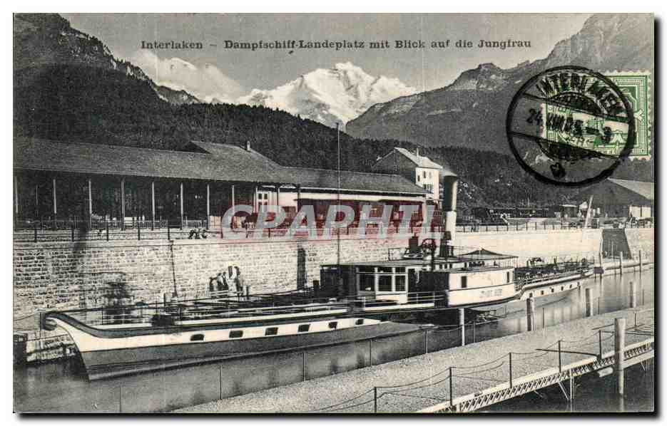 Interlaken – Dampfschiff-Landeplatz mit Blick auf die Jungfrau — éditeur non visible