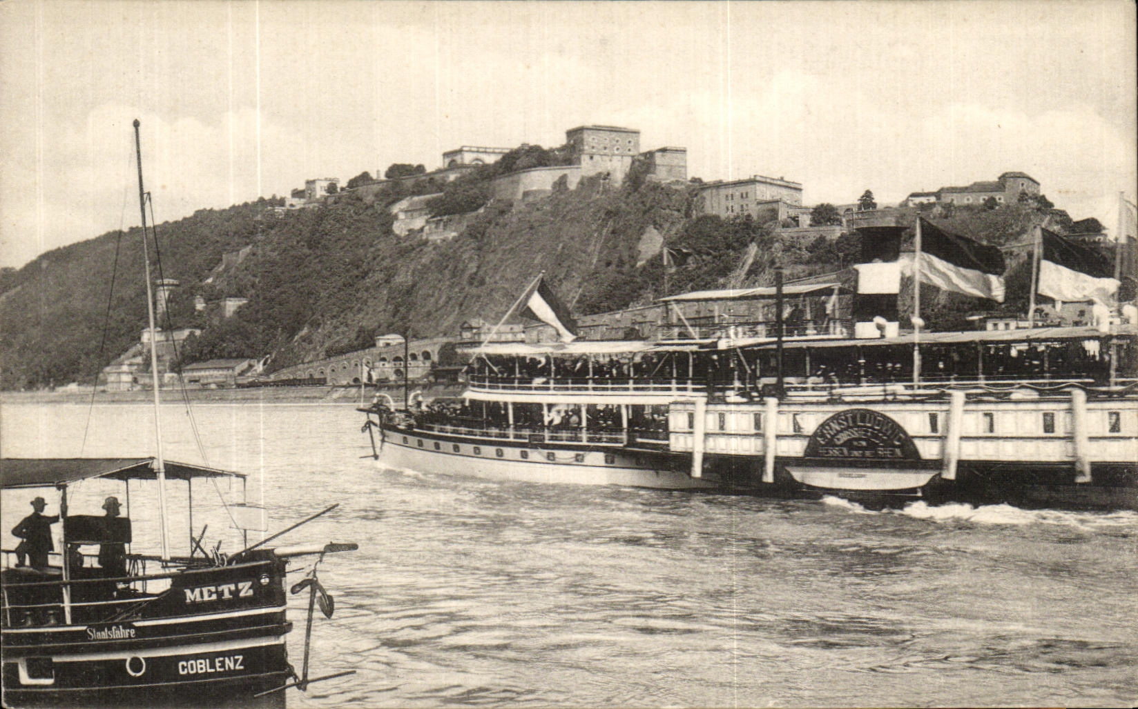 CPA Metz Coblenz Festung Ehrenbreitstein Bateau