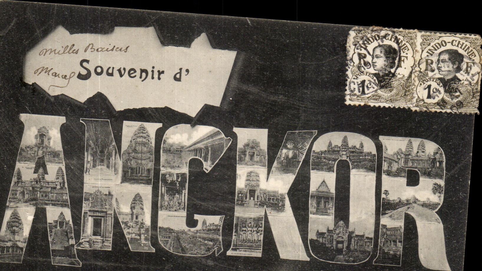 CPA Souvenir d Angkor Indochine Cambodge