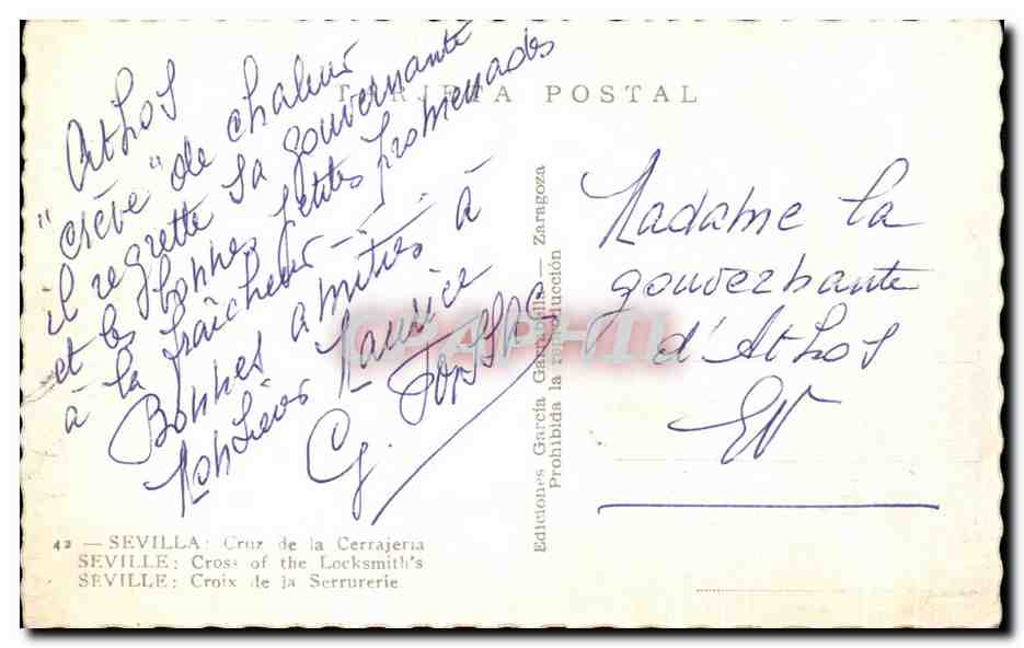 Seville — Croix de la Cerrajería — Éditions García Garmilla — Rückseite