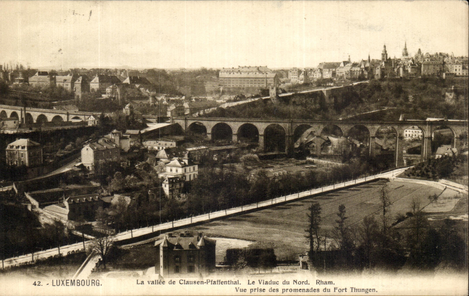 CPA Luxembourg La Vallee de Clauen Plaffenthal Le viaduc du nord Rham