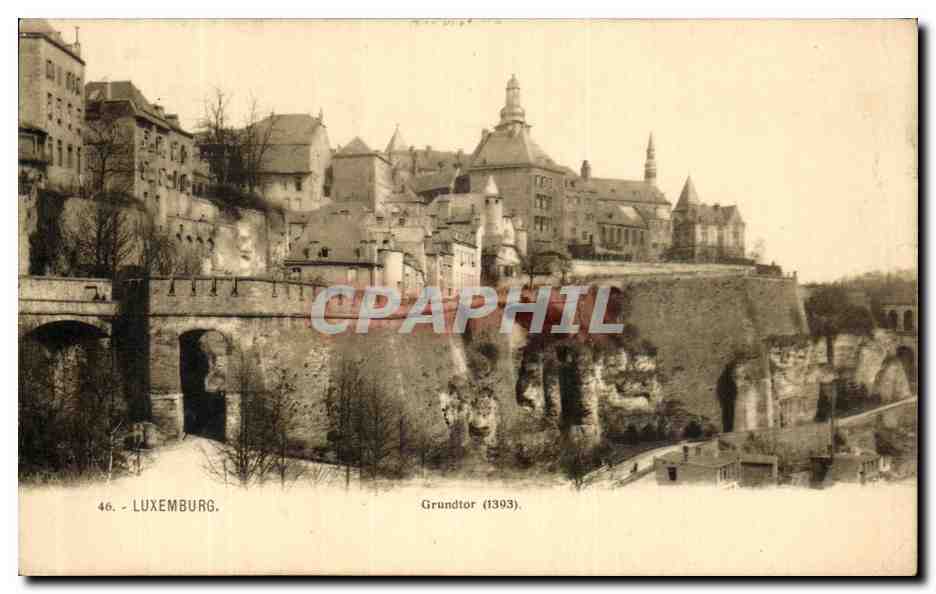 Antike Ansichtskarte Luxembourg Grundtor