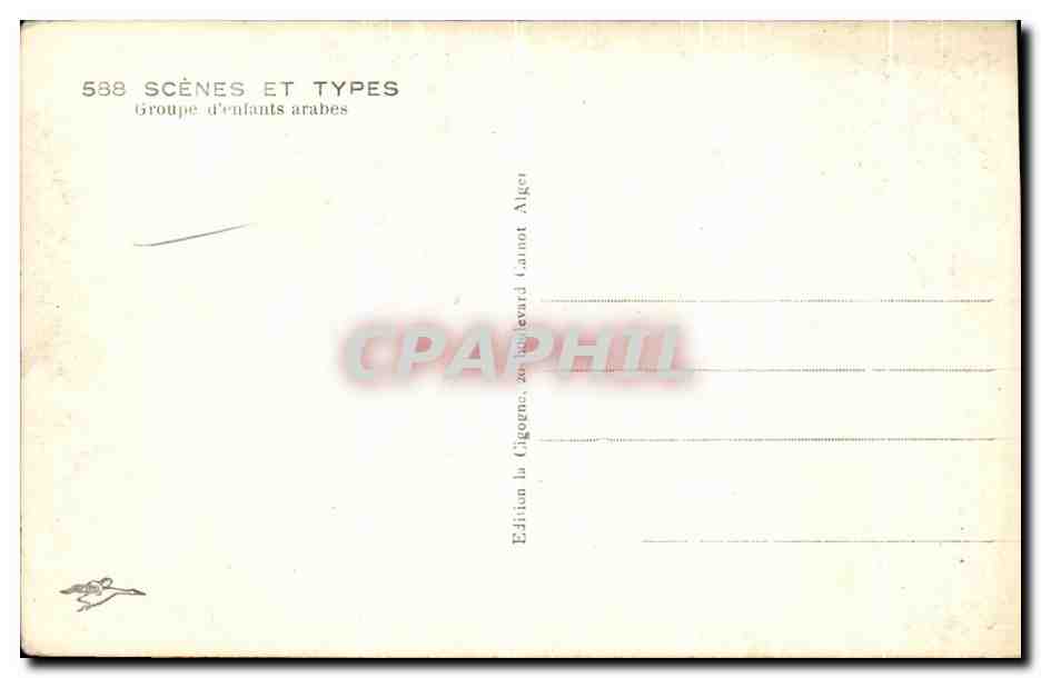 CPA Scenes Et types Groupe arabes Enfants — Back