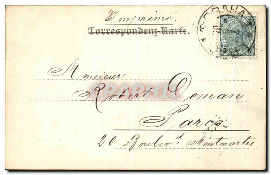 CPA Prag Karisbruke Klenseitu U Fradschin  — Rückseite