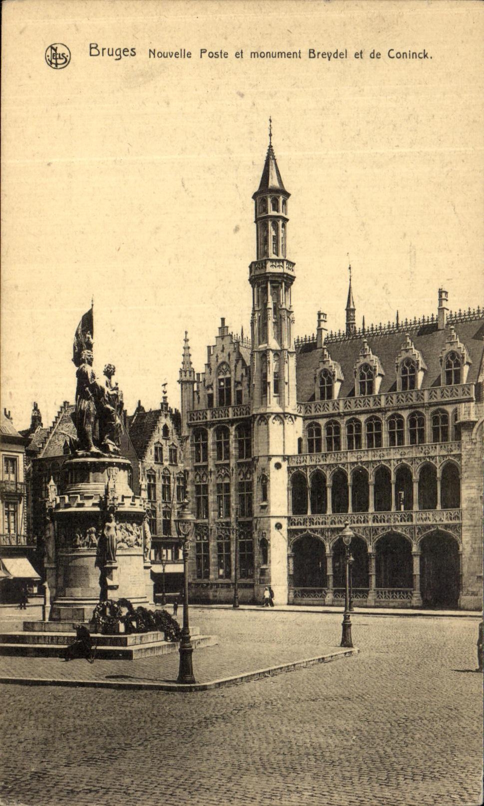 CPA Bruges Nouvellie Poste et Monument Breydel et de Coninck 