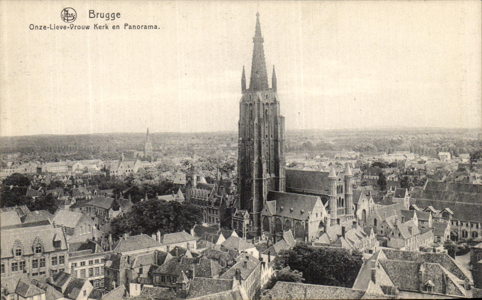 CPA Bruges Onze Lieve Vrouw Kerk en Panorama