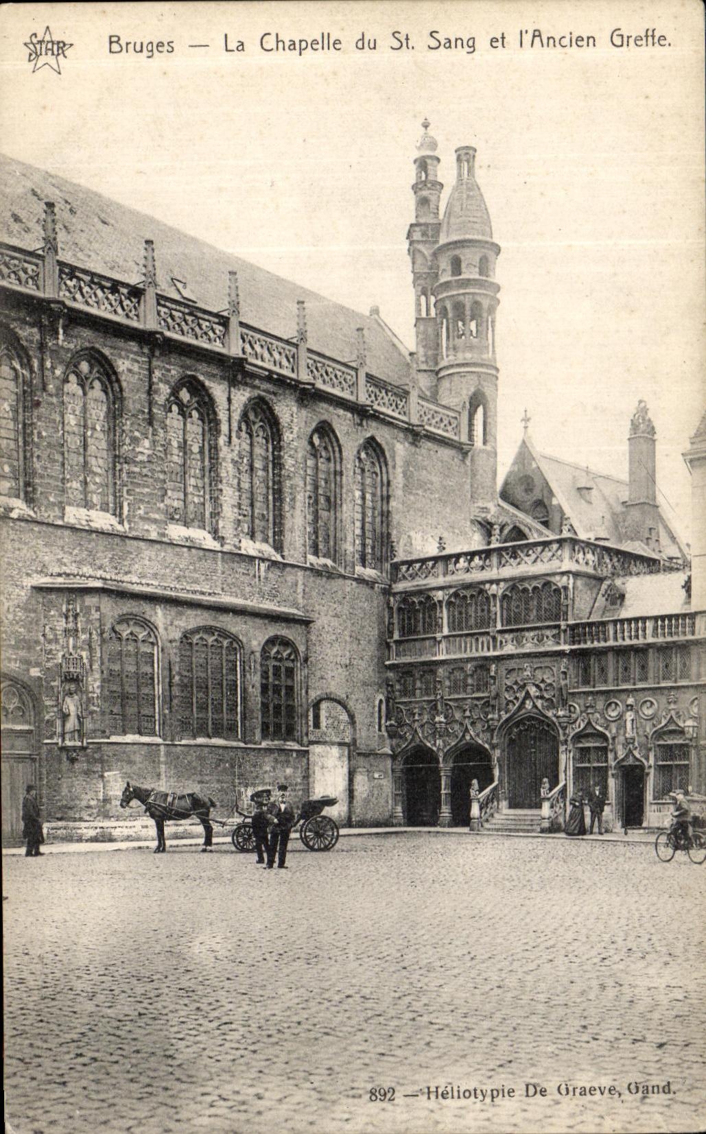 CPA Bruges La Chapelle du St Sang et l Ancien Greffe