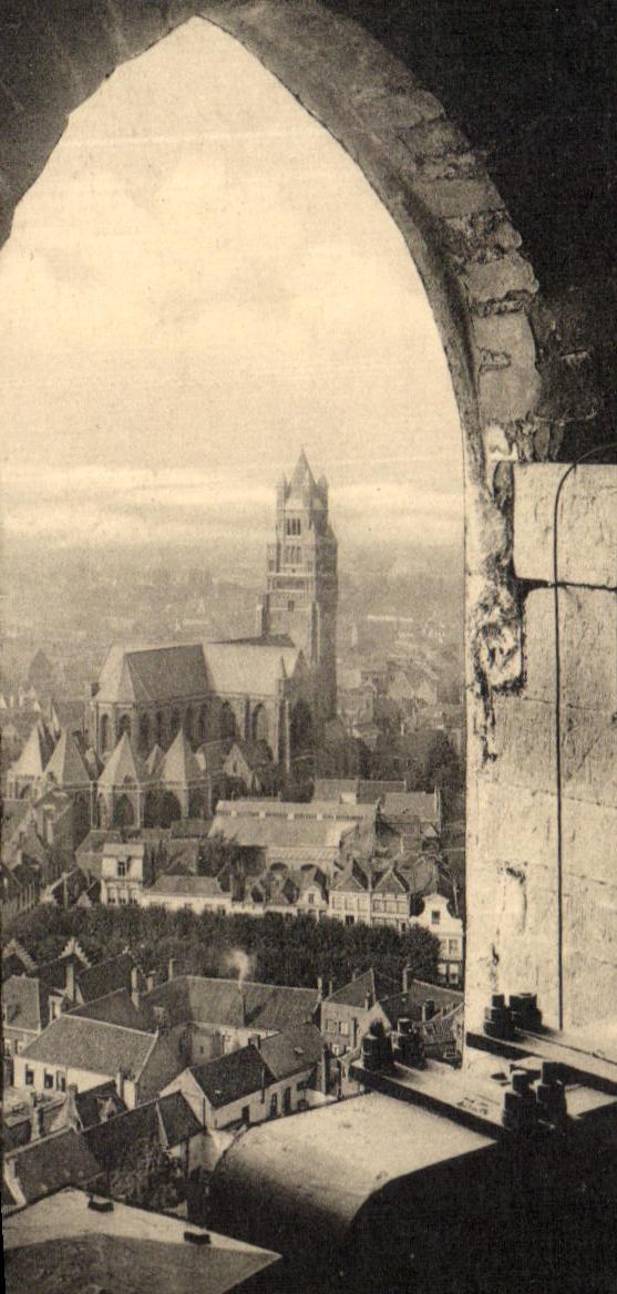 CPA Bruges Panorama pris d une fenetre de la Tour du Beffroi 