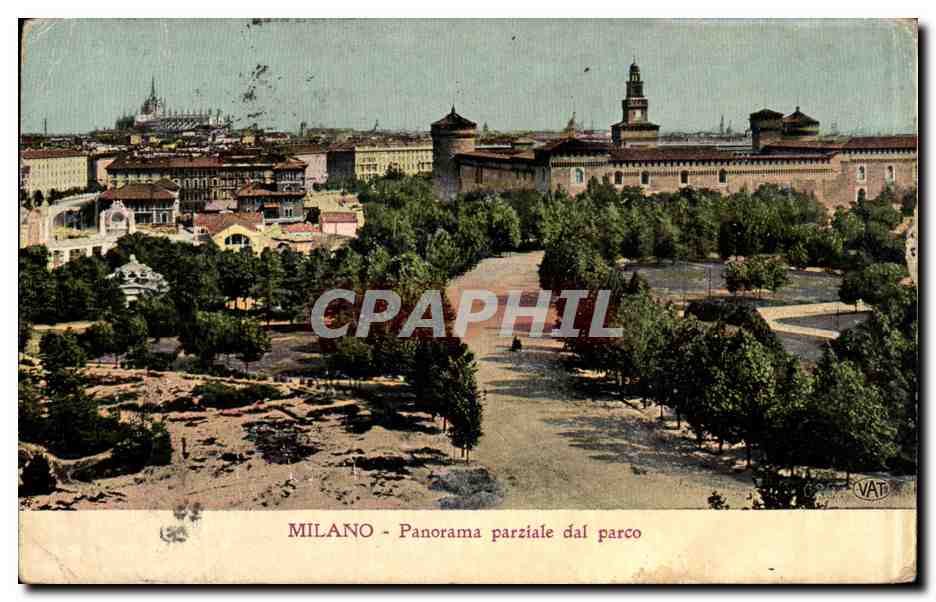 CPA Milano Panorama Parziale del Parco 