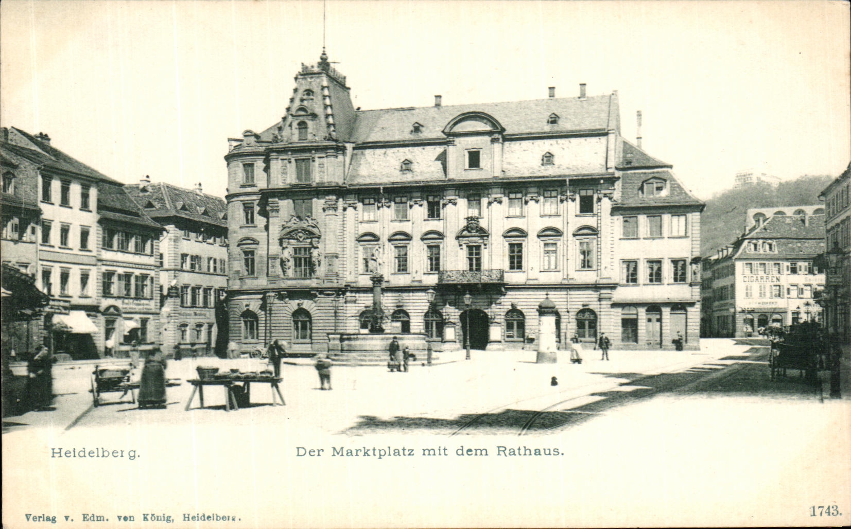 CPA Heldelberg Der Marktplatz mit dem Rathaus 