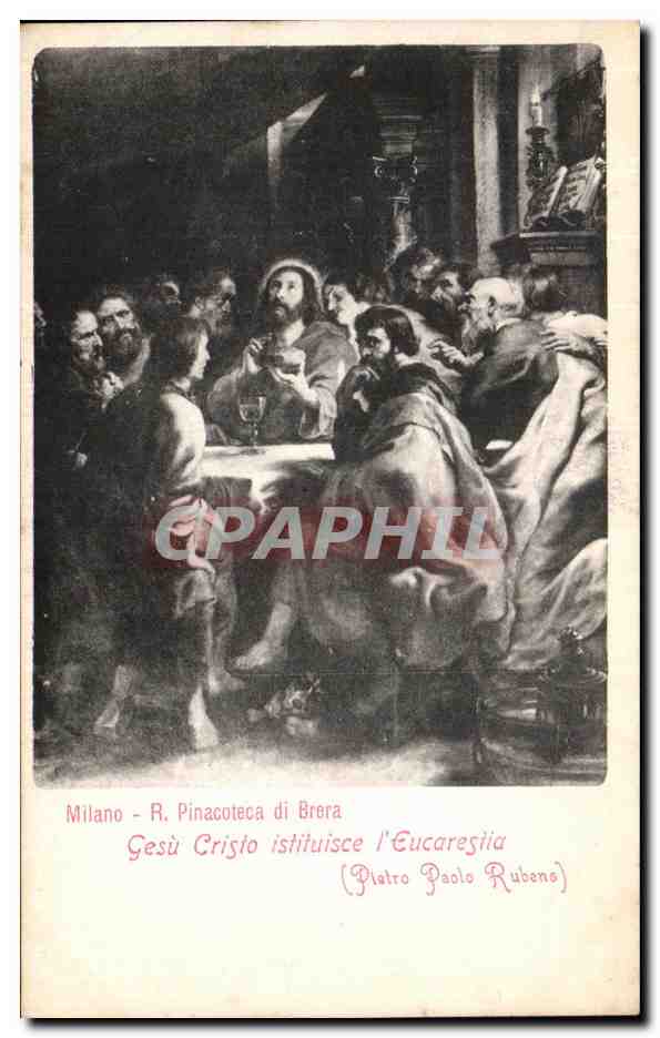 CPA Milano R Pinacoteca di Brera Gesu Cristo istuisce l eucarestia Pietro palo Rubens 