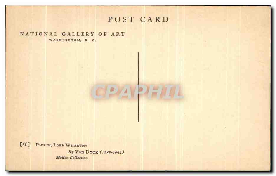 CPA National Gallery Of Art Washington D C Van Dyck Philip Lord Wharton  — Rückseite