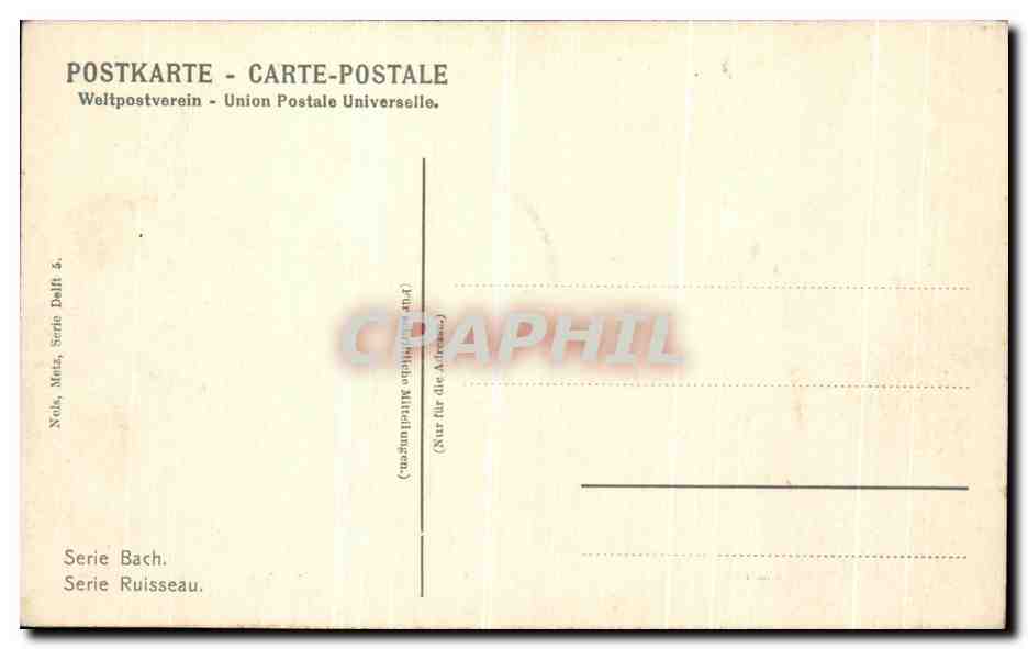 CPA Serie Bach Serie Ruisseau  — Back