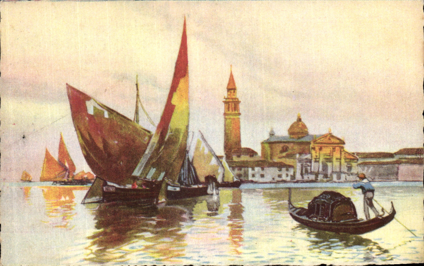 CPA Venezia Iscale di san Giorgio Bateaux