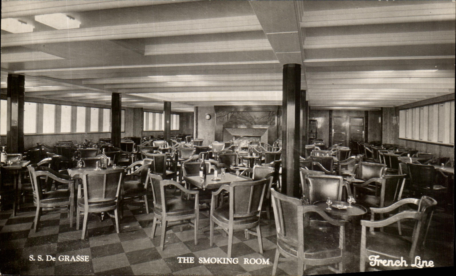 S.S. De Grasse — The Smoking Room — French Line