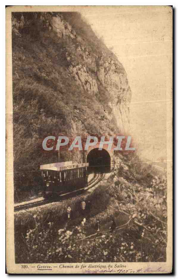 CPA Genova Chemin de fer electrique du Saleve Publicite Chocolat Tobler