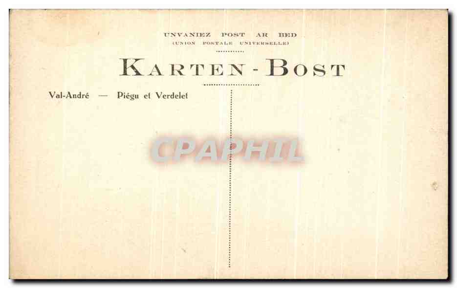 CPA Val Andre Piegu et Verdelet Enfants Bateau — Rückseite