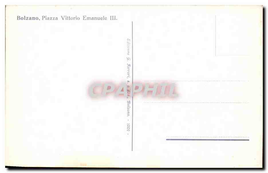 CPA Bolzona Piazza Vittorio Emanuele III — Rückseite