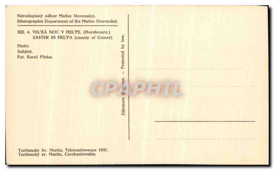 CPA enfant berger et agneau Mouton Slovaquie — Rückseite