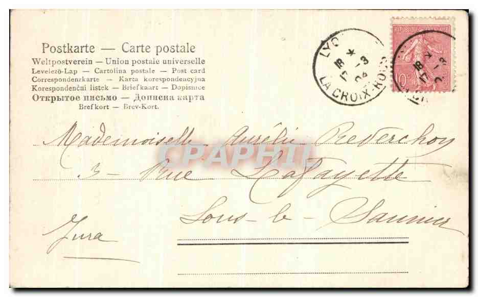 Femme au trèfle — thème maritime — éditeur F. Leclerc, n° 1574 — Reverso