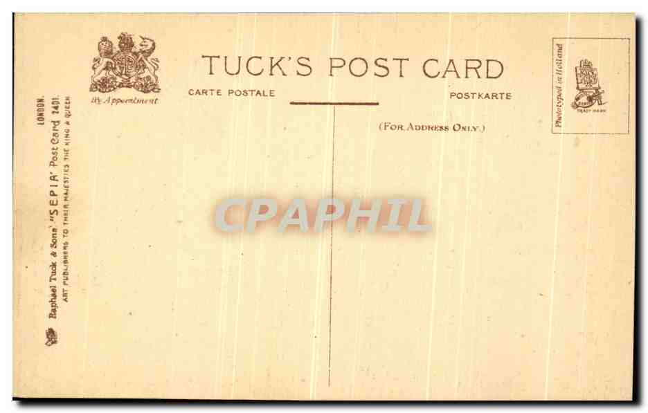 CPA London The Embankment — Verso
