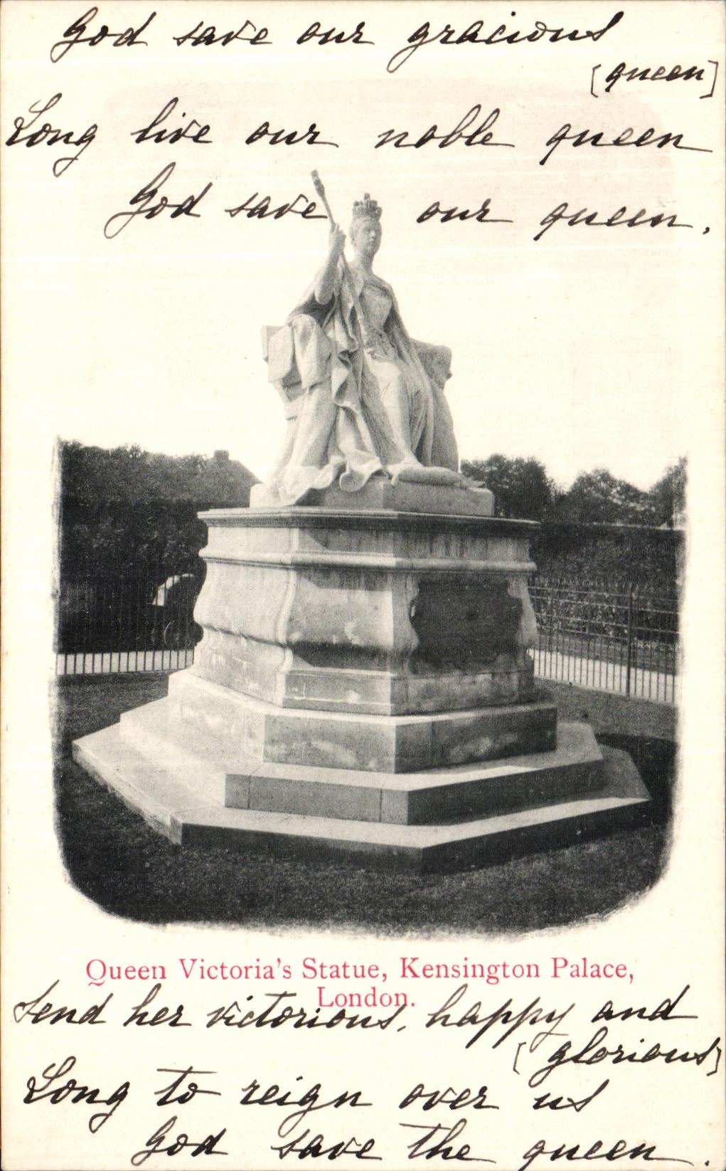 CPA Queen Victoria s Statue Kensington Palace London