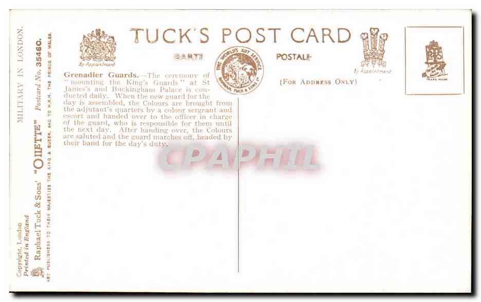 CPA Militaria in london Militaria Uniformes  — Rückseite