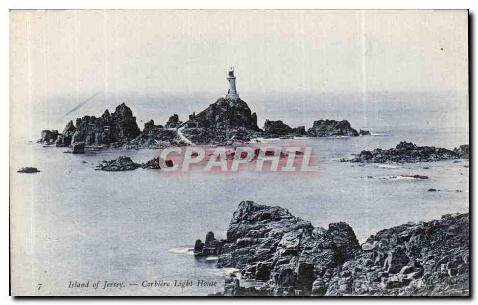 CPA Island of Jersey Corhiere Light House Phare