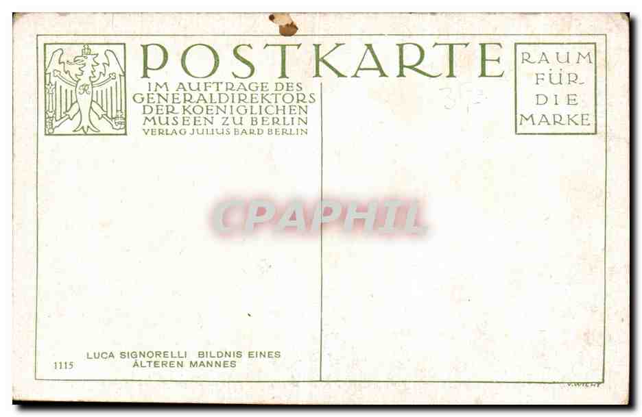 CPA Luca Signorelli Bildnis Eines Alteren Mannes — Verso
