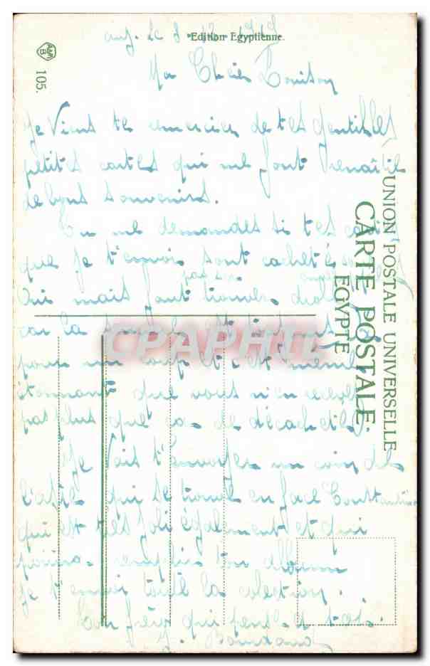 CPA Caire Dahabiees sur le Nil Bateaux — Rückseite