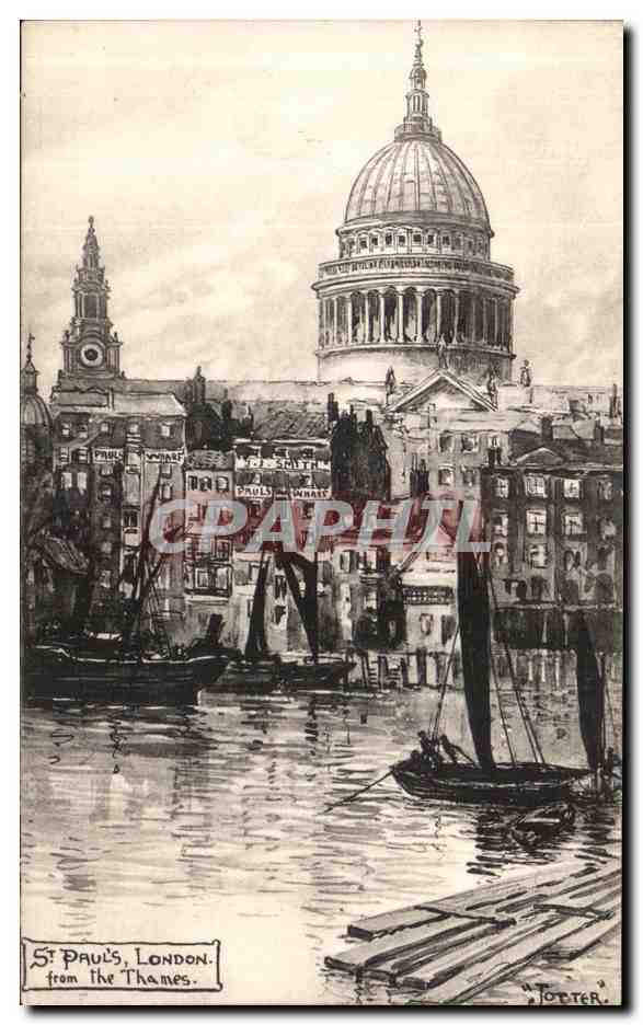 CPA St Paul s London From the Thames Bateaux